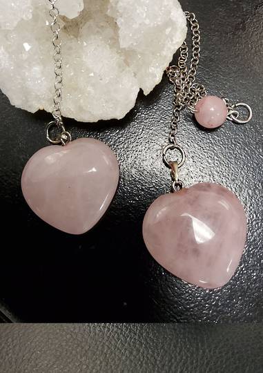 Rose Quartz Heart Pendulum